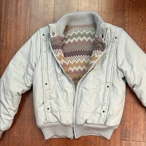 Awesome 80s Vintage Reversible Gray & Sweater Knit Jacket, Size Small